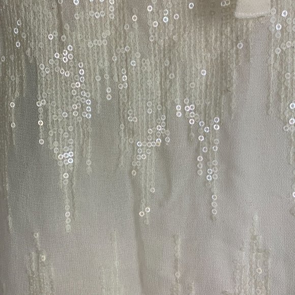 Banana Republic Small Top Ivory Shimmer Party Sleeveless Club - Picture 5 of 7